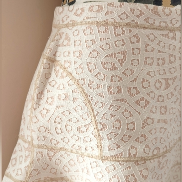 English Factory lace short mini skirt cream white blush pink nude med - Picture 6 of 15
